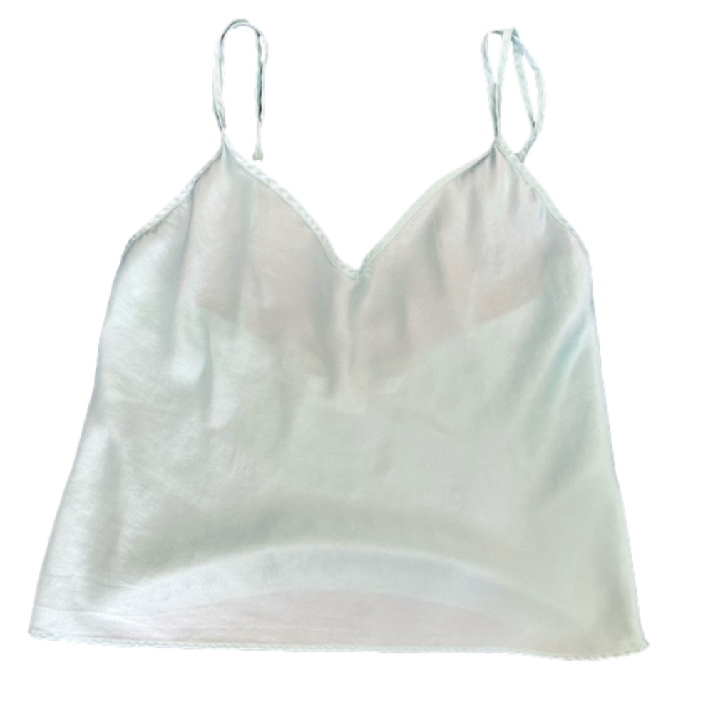 VICTORIA'S SECRET MINT SILK CROPPED TANK size S